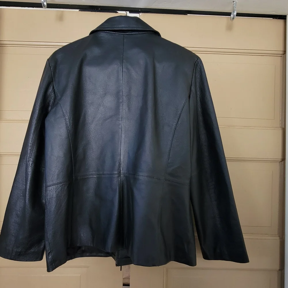 Black Worthington XL REAL leather coat - Picture 6 of 6
